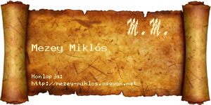 Mezey Miklós névjegykártya